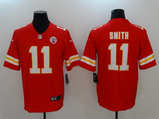Men's Kansas City Chiefs #11 Alex Smith Red Team Color Game Jersey1