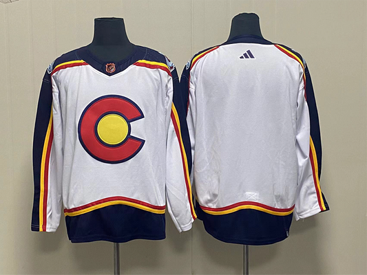 Men's Colorado Avalanche White Blank Player Jersey1
