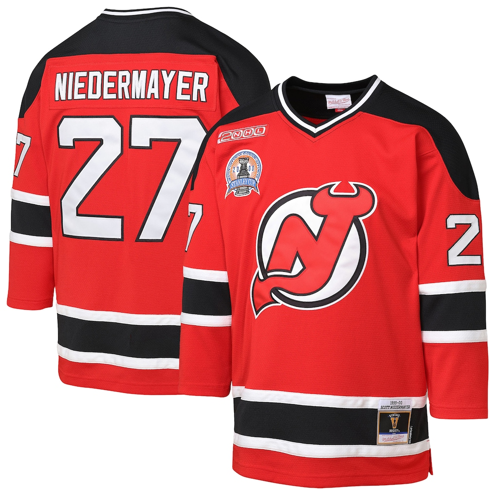 Scott Niedermayer #27 New Jersey Devils Mitchell Ness Red Big Tall 1999-00 Blue Line Jersey - JerseysFreak