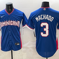 Men's Dominican Republic Baseball Manny Machado #3 Royal 2026 World Baseball Classic Stadium Jersey