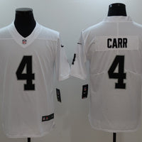 Men's Las Vegas Raiders Derek Carr #4 Black Vapor Jersey1 White
