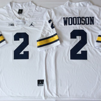 Men's Michigan Wolverines Charles Woodson #2 White Alumni Player Game Jersey