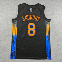 Men's New York Knicks OG Anunoby #8 Black Swingman Jersey - Statement Edition