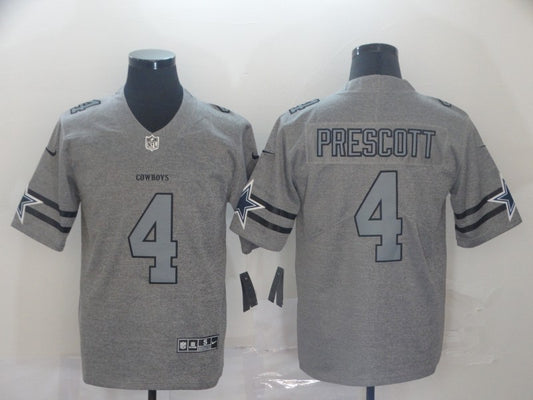 Men's Dallas Cowboys Dak Prescott #4 Gray Game Jersey1