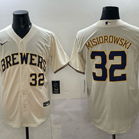 Men's Milwaukee Brewers Jacob Misiorowski #32 Cream Home Replica Player Jersey