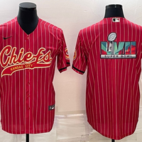 Men's Kansas City Chiefs Red Super Bowl LVII Patch Game Jersey1