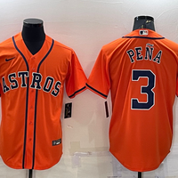 Men's Houston Astros Jeremy Pena #3 Orange Replica Player Jersey1