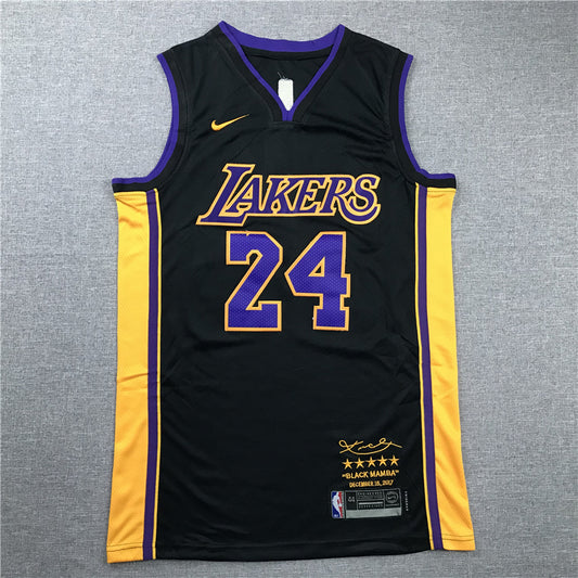 Men's Los Angeles Lakers Kobe Bryant Black #24 Swingman Player Jersey1
