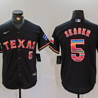Men's Texas Rangers Corey Seager #5 Black Limited Player Jersey1