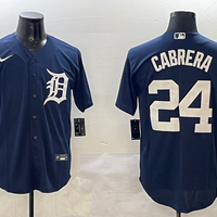 Men's Detroit Tigers Miguel Cabrera #24 Navy Replica Game Jersey1