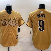 Men's New Orleans Saints Drew Brees #9 Yellow Game Player Jersey1