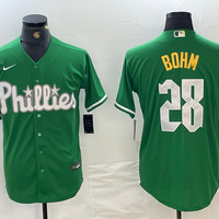 Men's Philadelphia Phillies Alec Bohm #28 Green Replica Player Jersey1