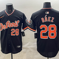 Men's Detroit Tigers Javier Baez #28 Black Alternate Stadium Jersey