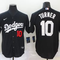 Men's Los Angeles Dodgers Justin Turner #10 Black Stitched Jersey1
