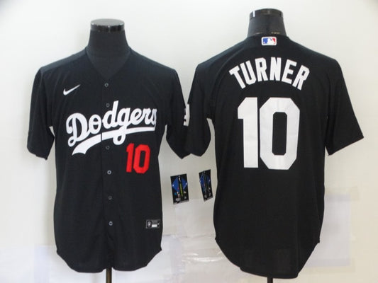 Men's Los Angeles Dodgers Justin Turner #10 Black Stitched Jersey1