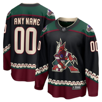 Men's Arizona Coyotes Black 2021/22 Home Breakaway Custom Jersey1