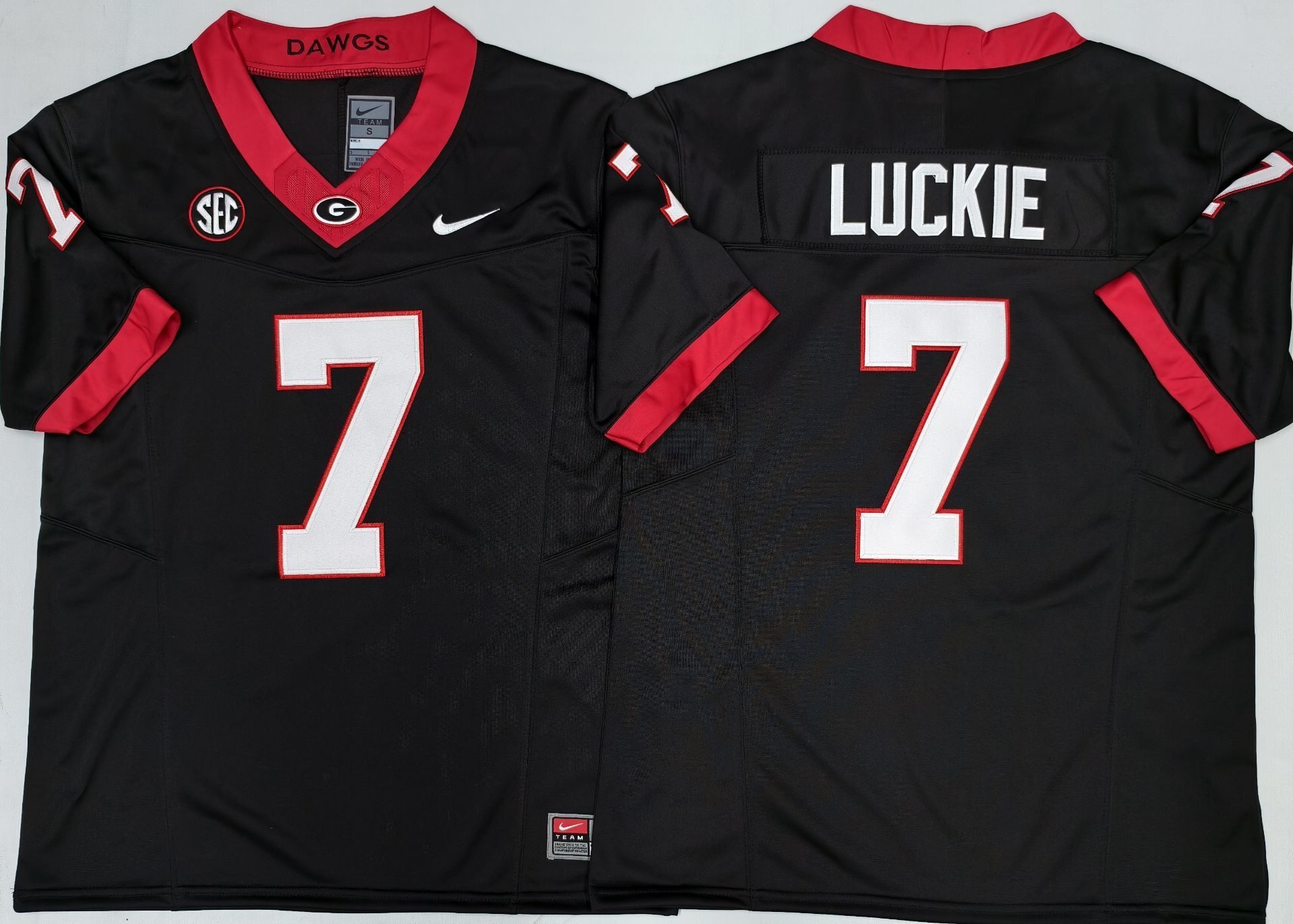 Men's Georgia Bulldogs Lawson Luckie #7 Black Player Jersey