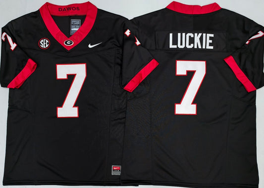Men's Georgia Bulldogs Lawson Luckie #7 Black Player Jersey