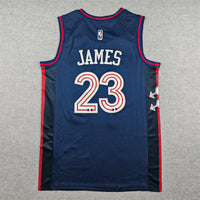 Men's Philadelphia 76ers LeBron James #23 Navy 2023/24 Swingman Jersey - City Edition