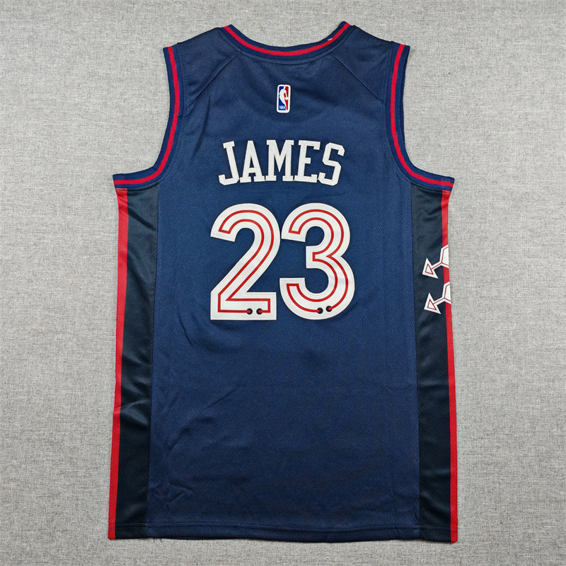 Men's Philadelphia 76ers LeBron James #23 Navy 2023/24 Swingman Jersey - City Edition