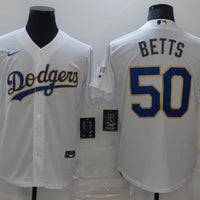Men's Los Angeles Dodgers Mookie Betts #50 White Stitched Jersey1