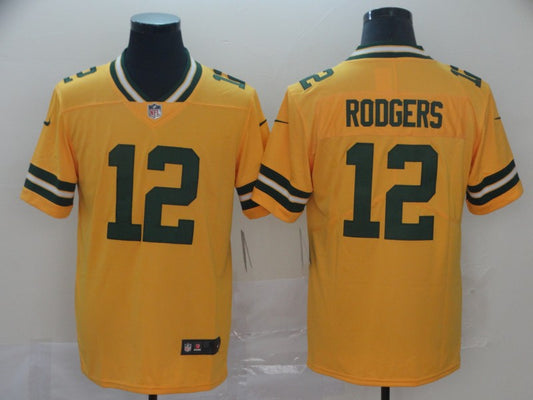 Men's Green Bay Packers Aaron Rodgers #12 Yellow Inverted Legend Jersey1