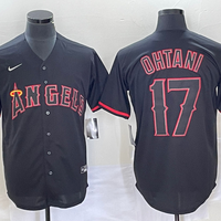 Men's Los Angeles Angels Shohei Ohtani #17 MLB Black Sewn Baseball Jersey1