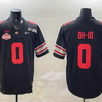 Men's Ohio State Buckeyes #0 Black 2025 CFP Final National Champions Patch F.U.S.E. Jersey