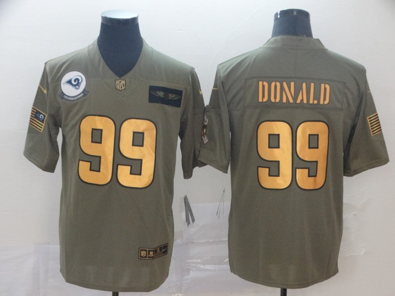 Men's Los Angeles Rams Aaron Donald #99 Brown Player Game Jersey1