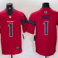 Men's Houston Texans Stefon Diggs #1 Red Alternate Game Jersey
