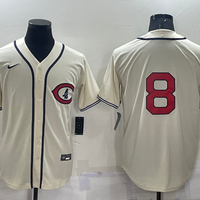 Men's Chicago Cubs Ian Happ #8 Cream Player Name Jersey1