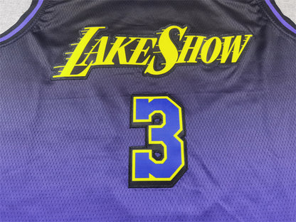 Men's Los Angeles Lakers Anthony Davis #3 Purple 2024/25 Swingman Jersey1 - City Edition