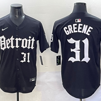 Men's Detroit Tigers Riley Greene #31 Black Player Jersey