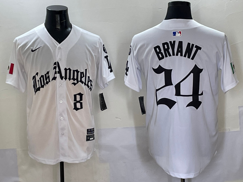 Men's Los Angeles Dodgers Kris Bryant #8-24 White Player Game Jersey