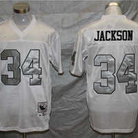 Men's Oakland Raiders Bo Jackson Mitchell & Ness White Legacy Replica Player Jersey1