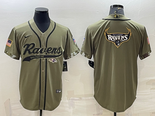 Men's Baltimore Ravens Olive 2022 Salute To Service Limited Jersey1