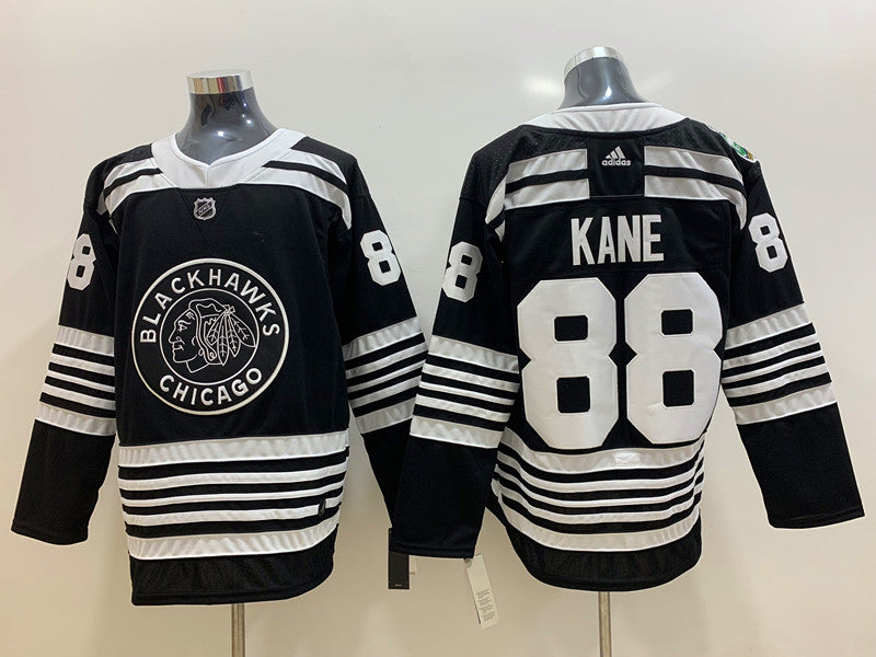 Men's Chicago Blackhawks Patrick Kane #88 Black Player Jersey1