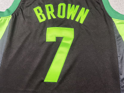 Men's Boston Celtics Jaylen Brown #7 Black 2024/25 Swingman Player Jersey1 - City Edition