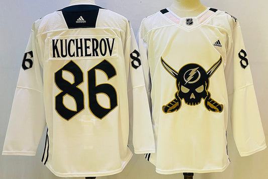 Men's Tampa Bay Lightning Nikita Kucherov #86 White Game Jersey1