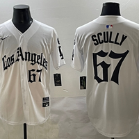 Men's Los Angeles Dodgers Vince Scully #67 White Limited Player Jersey