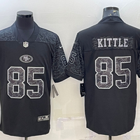 Men's San Francisco 49ers George Kittle #85 Black Retired Player RFLCTV Limited Jersey1