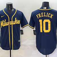 Men's Milwaukee Brewers Sal Frelick #10 Navy Alternate Limited Player Jersey1