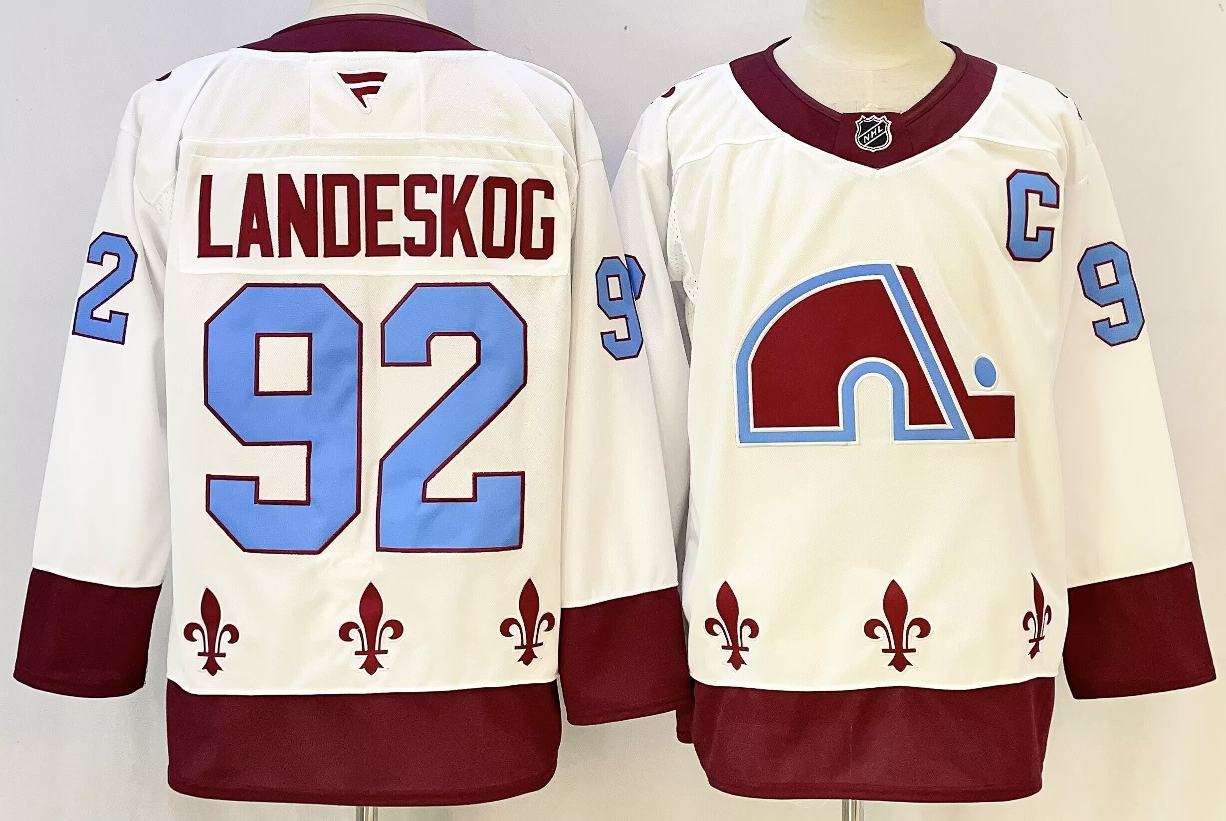 Men's Colorado Avalanche Gabriel Landeskog #92 White Premium Player Jersey