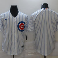 Men's Chicago Cubs1 White Home Blank Replica Jersey