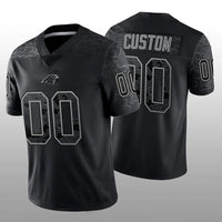 Custom1 Carolina Panthers Football Stitched Black RFLCTV Limited Jersey1 Stitched American Football Jerseys