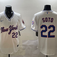 Men's New York Mets Juan Soto #22 White Replica Player Jersey1