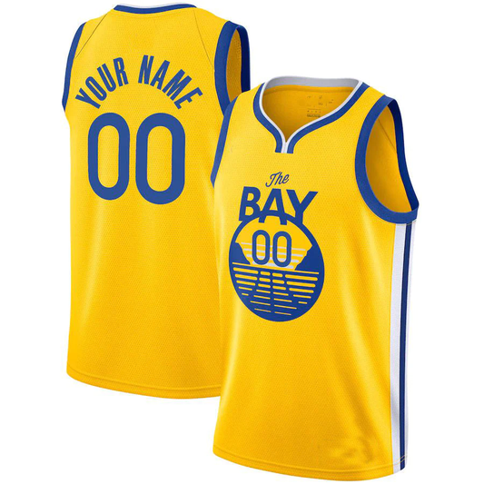 Men's Golden State Warriors Yellow 2019/20 Swingman Custom Jersey1 - Statement Edition