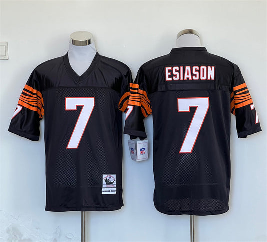 Men's Cincinnati Bengals Boomer Esiason Mitchell & Ness Black Legacy Replica Jersey1
