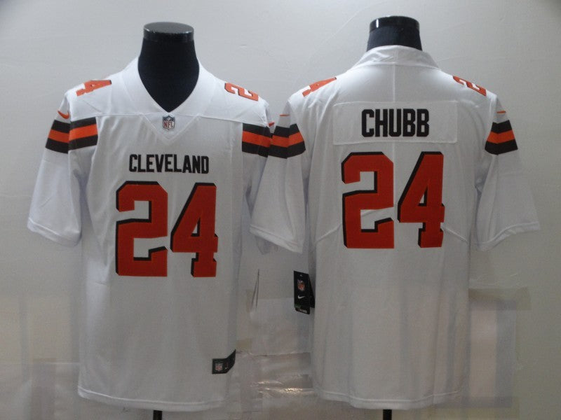 Men's Cleveland Browns Nick Chubb #24 White Game Player Jersey1