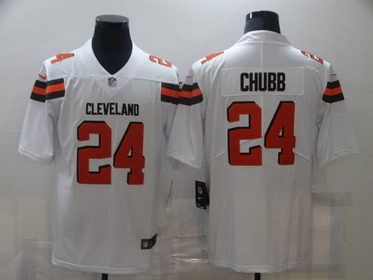 Men's Cleveland Browns Nick Chubb #24 White Game Player Jersey1